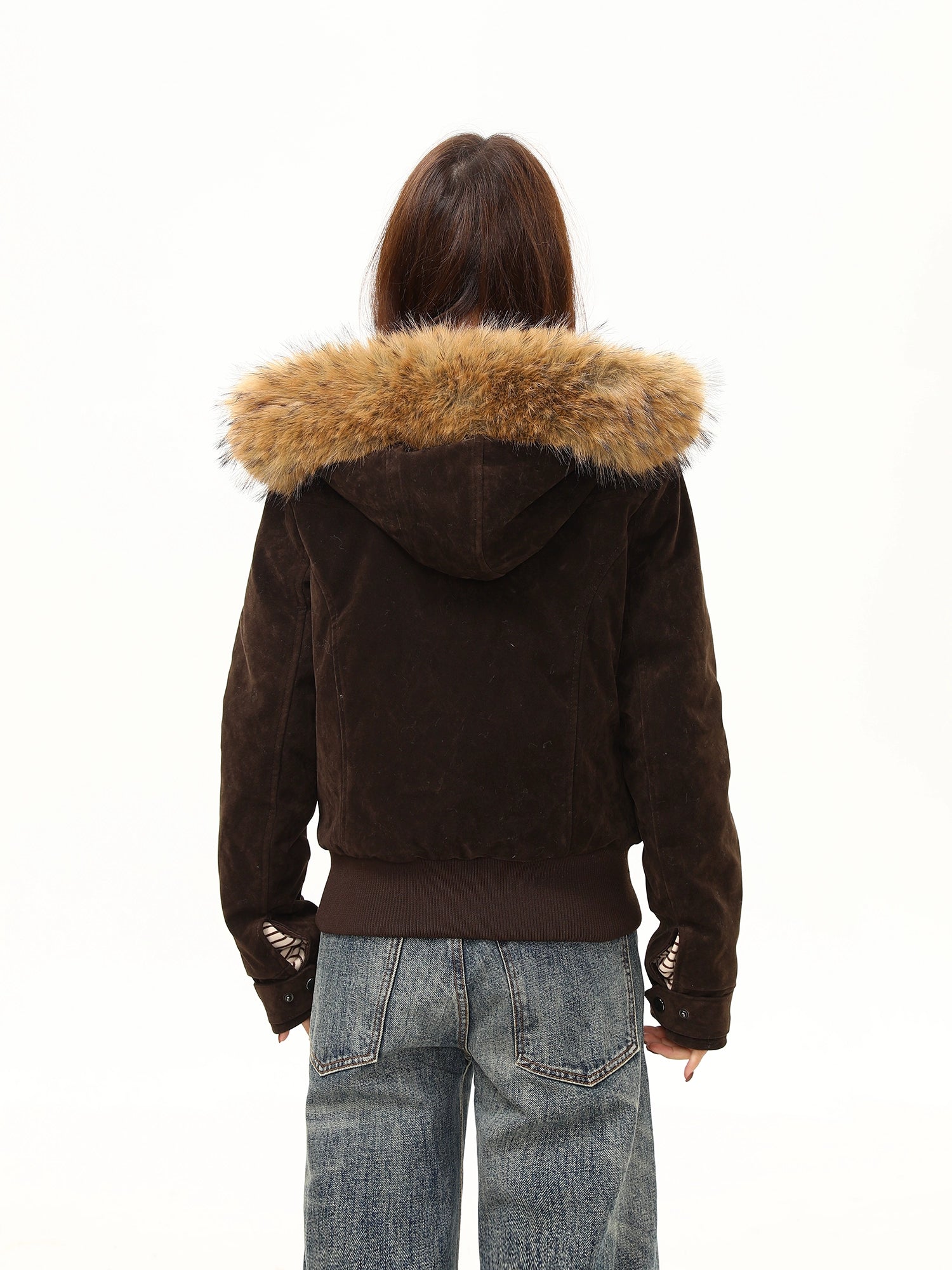 Mocha Trail Faux-Fur Hood Jacket