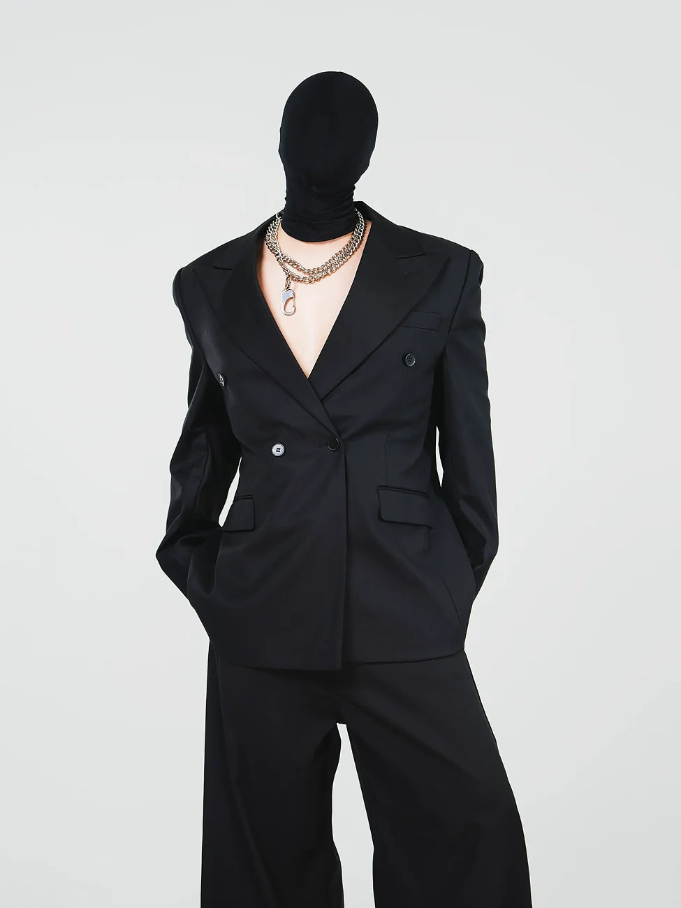 Monolith Draped Double Blazer and Pants Setup