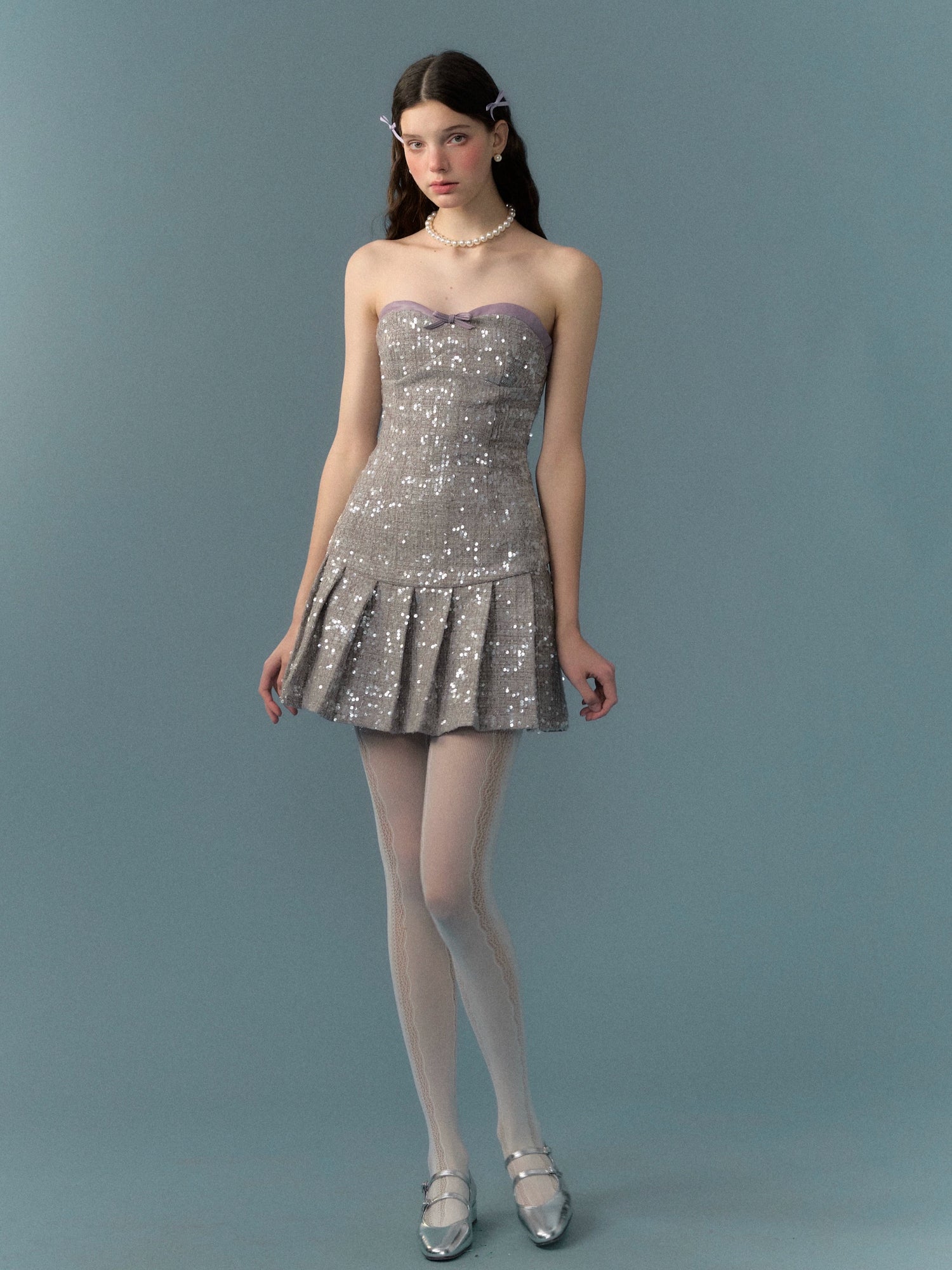 Silver Sparkle Mini Dance Dress