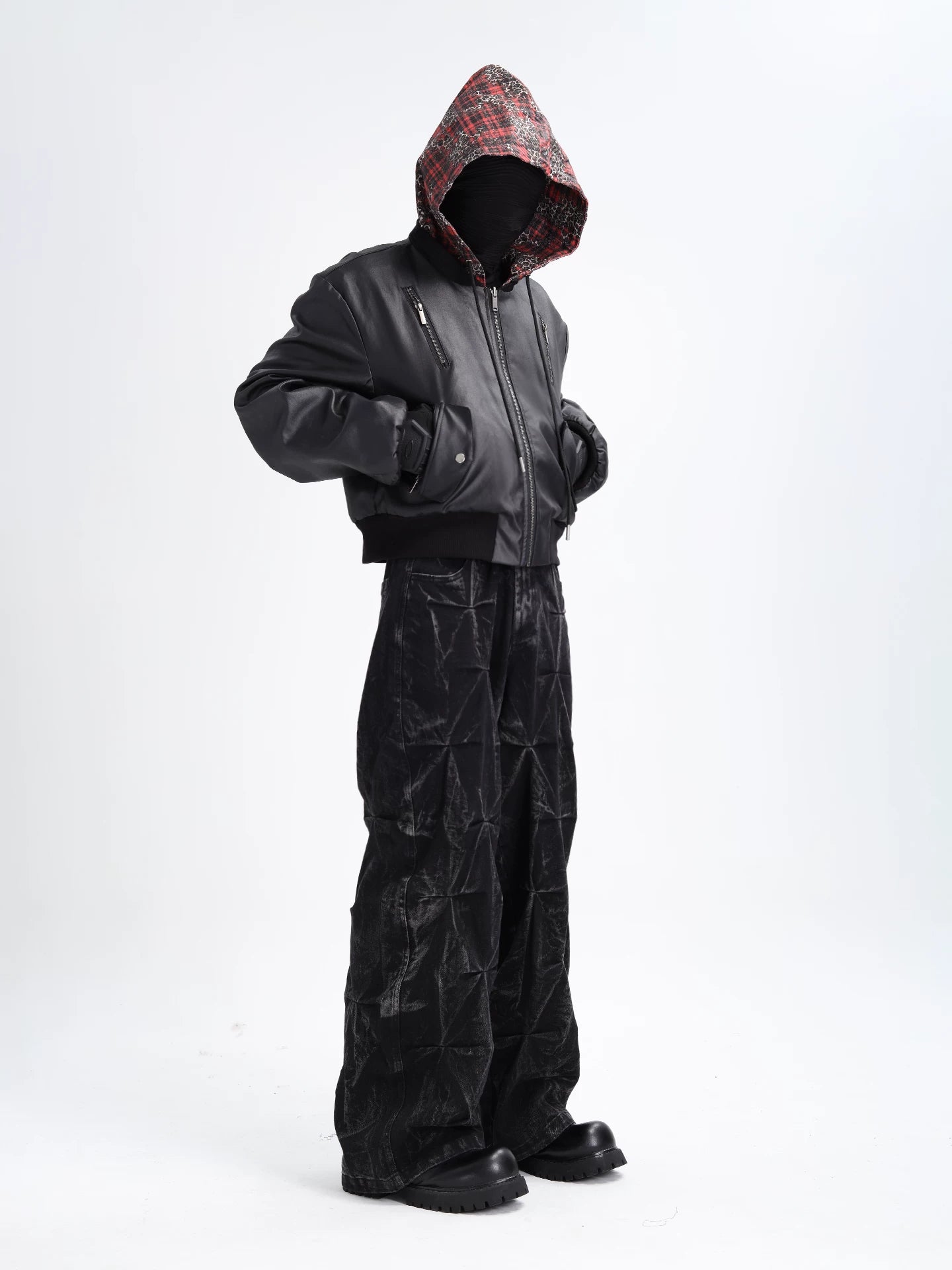 Obsidian Fracture Crinkle Denim Pants