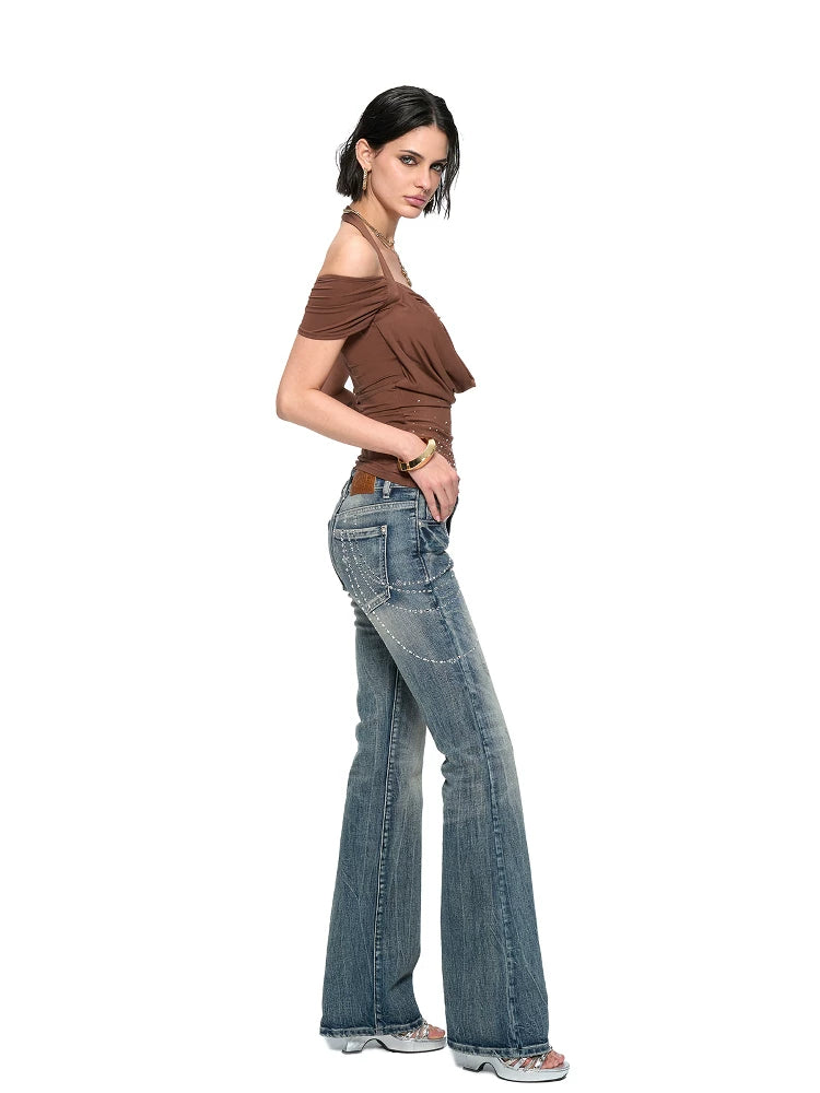 Starlit Chain Arc Bootcut Jeans