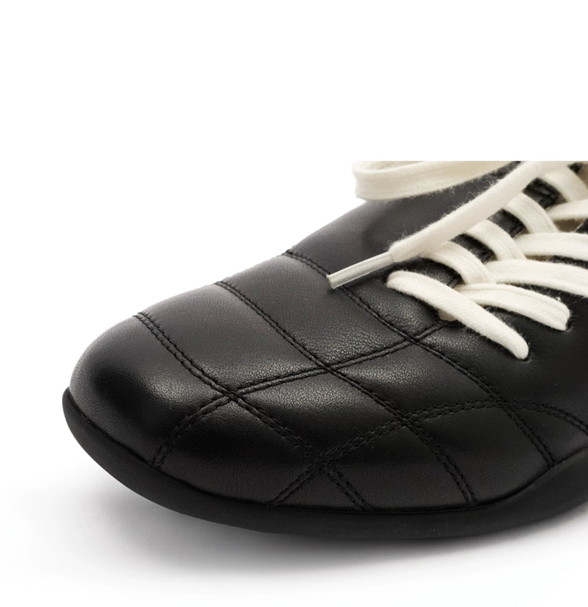 Quilted Leather Retro Lace-Up Sneakers