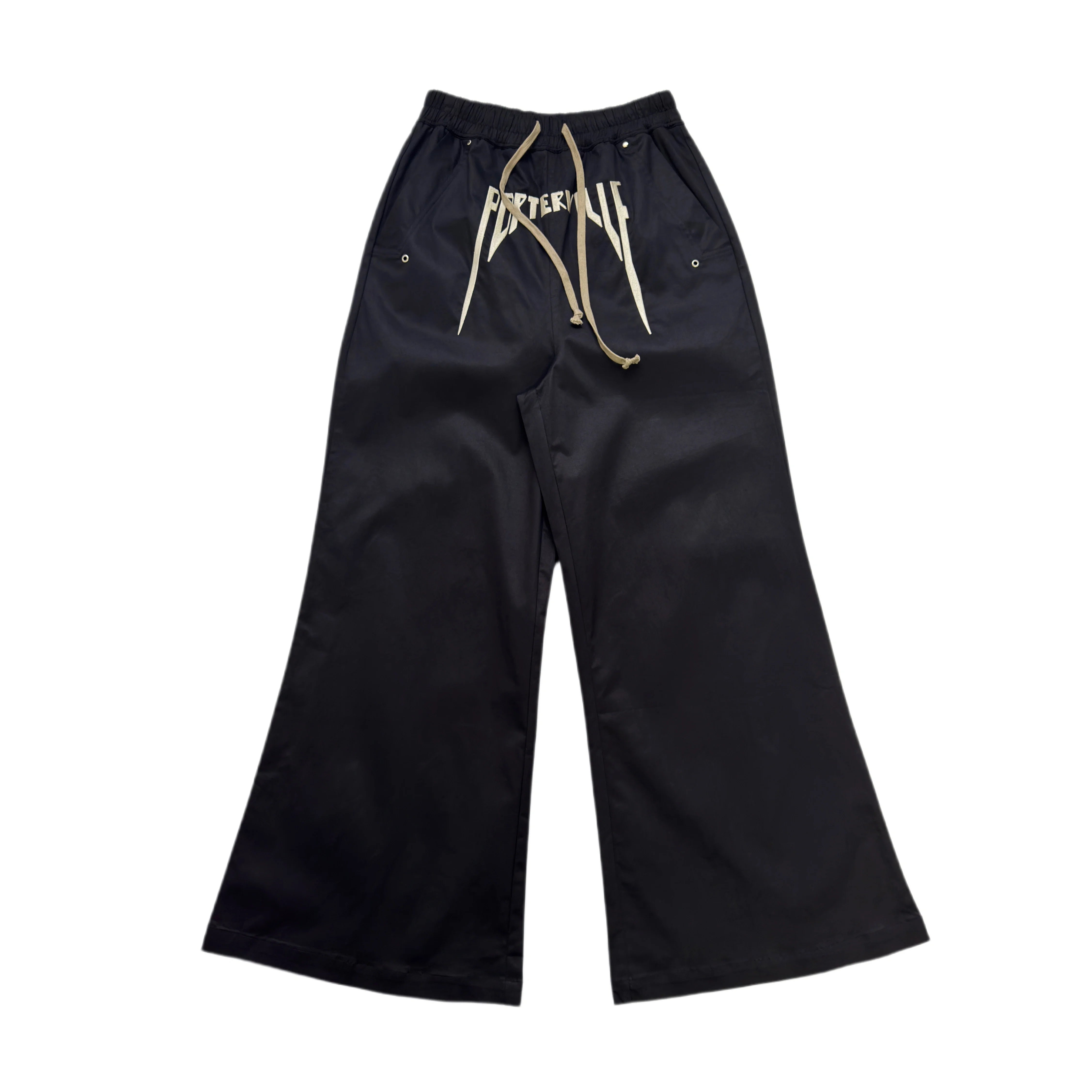 Porterville Black Graphic Baggy Pants