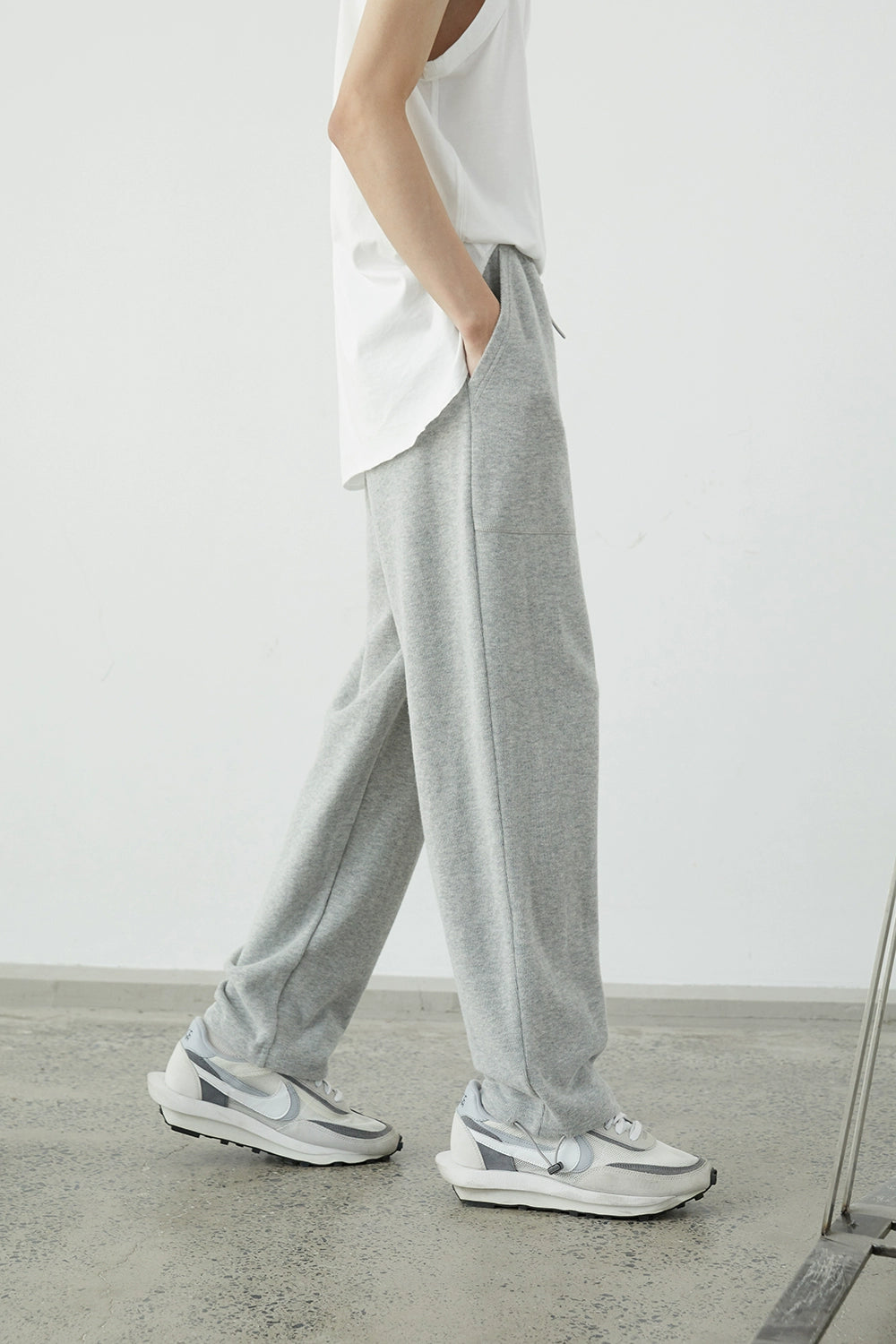 Drawstring Wide-Leg Athletic Pants