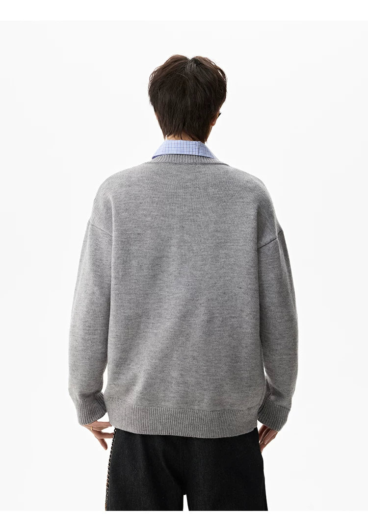 Campus Mist Henley Knit Sweater