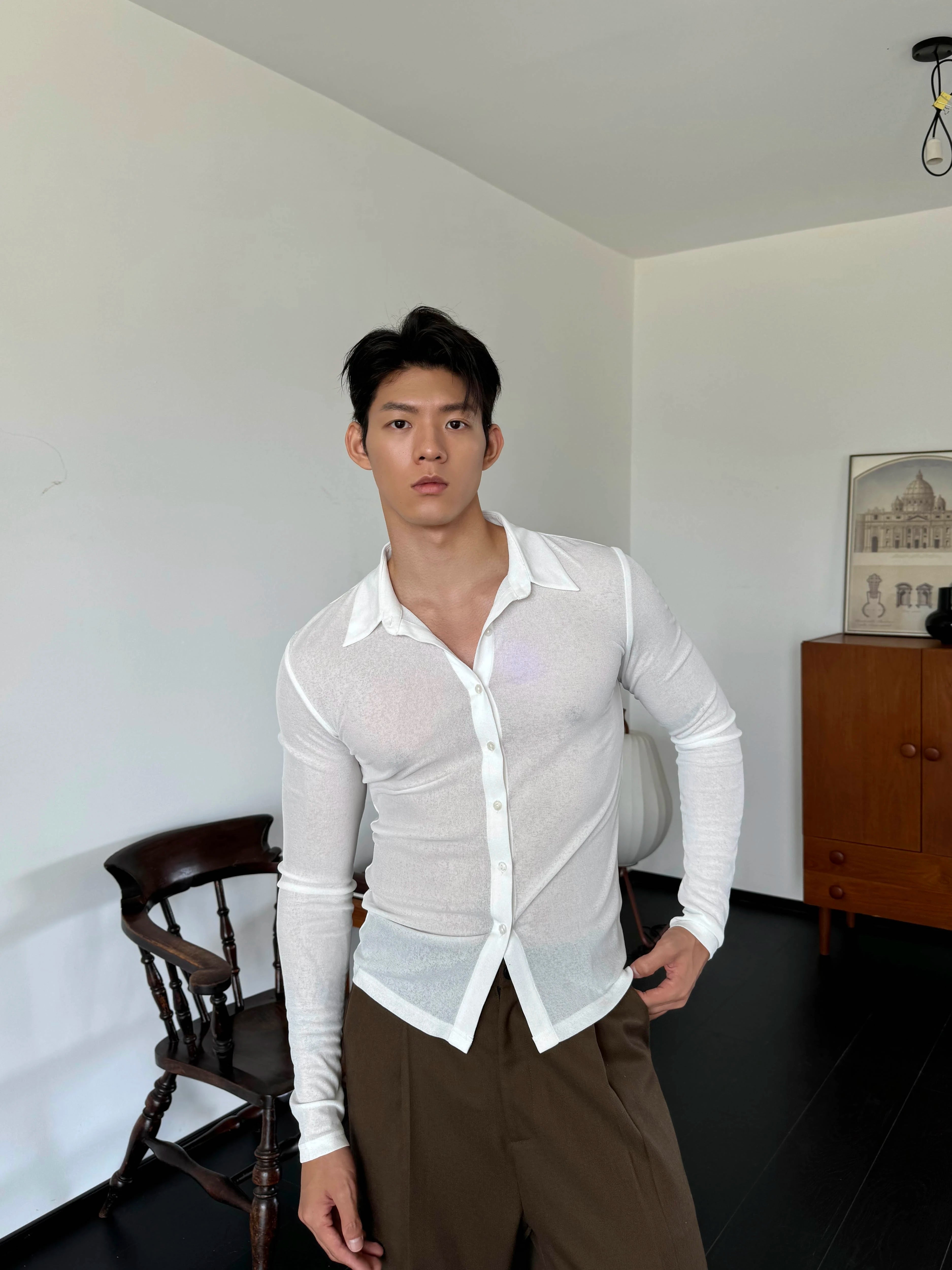 Light Blue Slim Fit Button Shirt