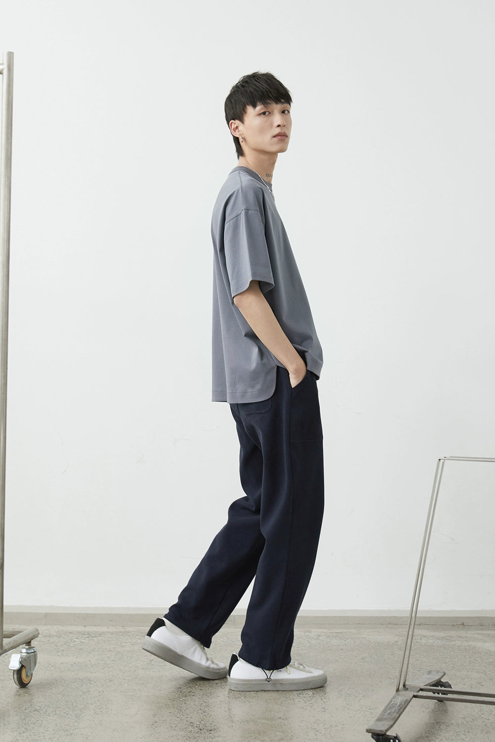 Drawstring Wide-Leg Athletic Pants