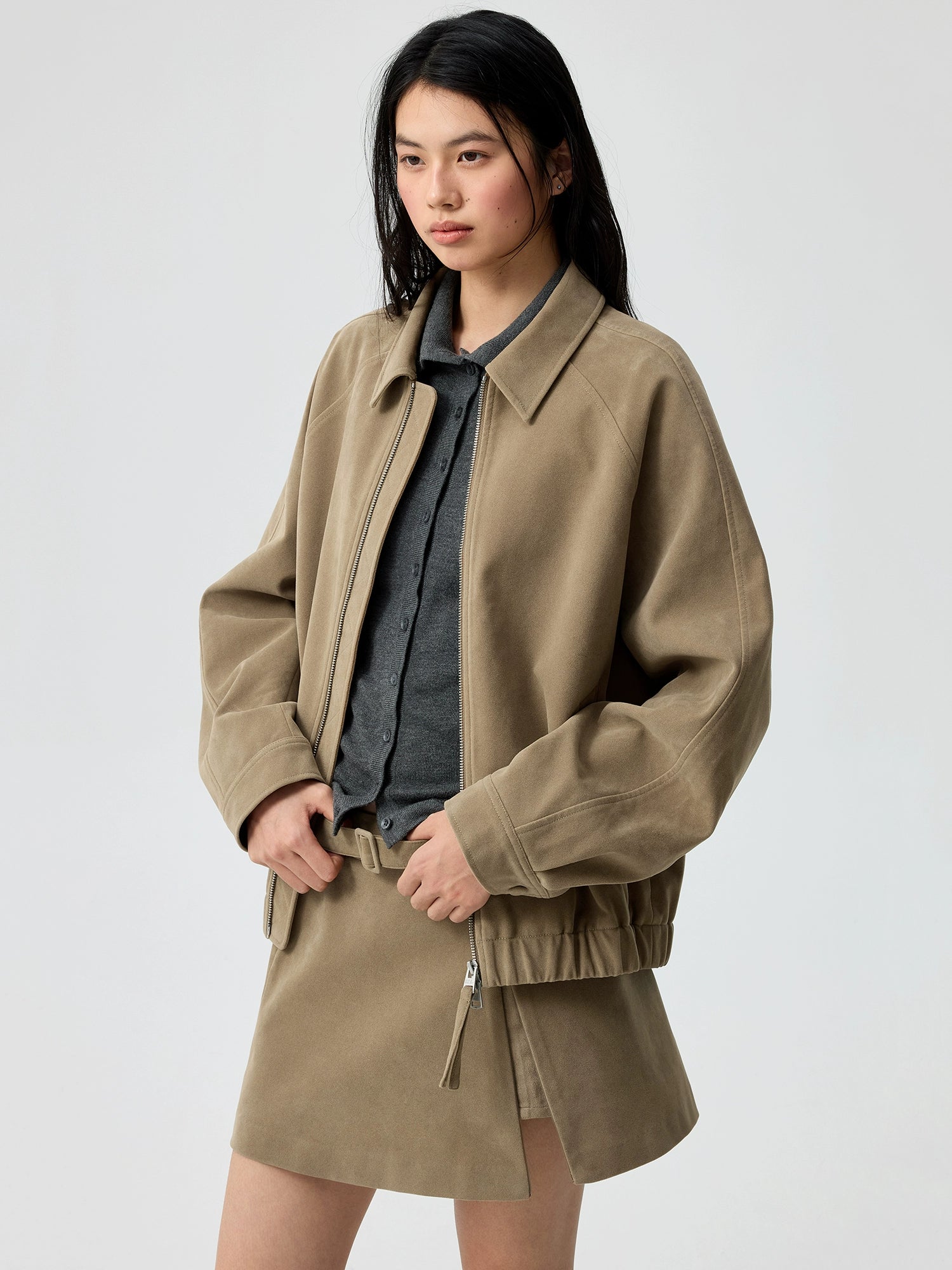 Sandstone Belted Urban Mini Skirt