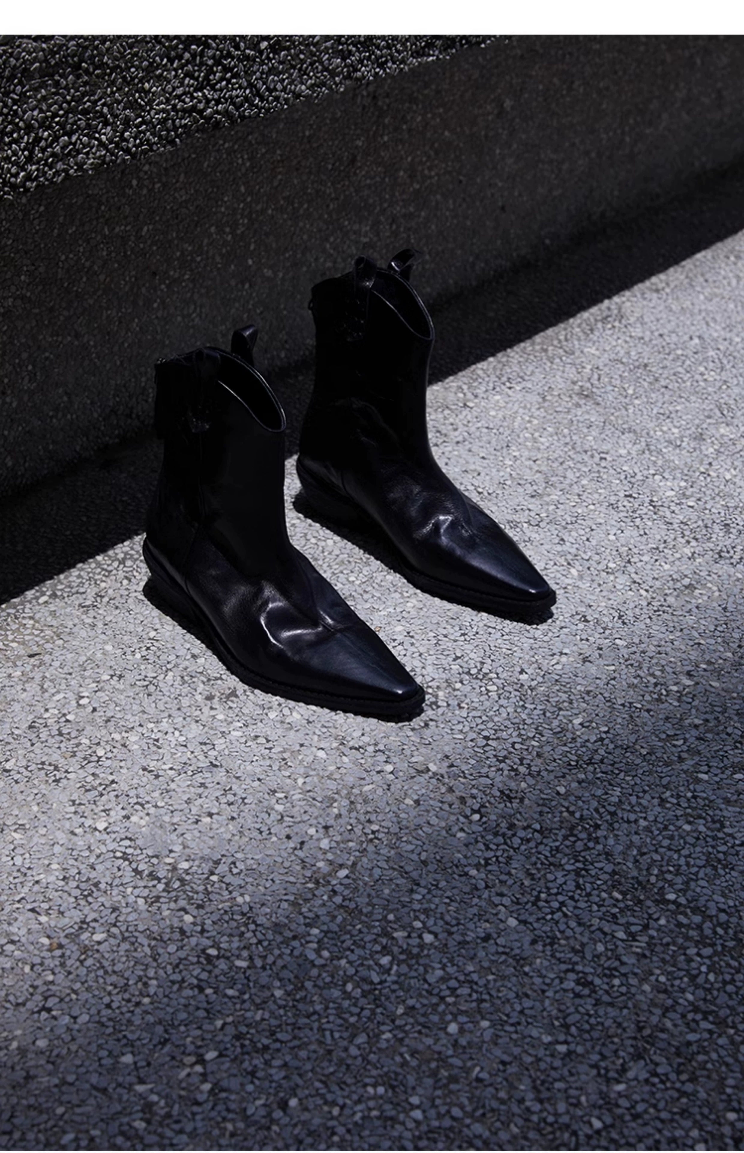 Patent Pointed-Toe Dress Shoes.