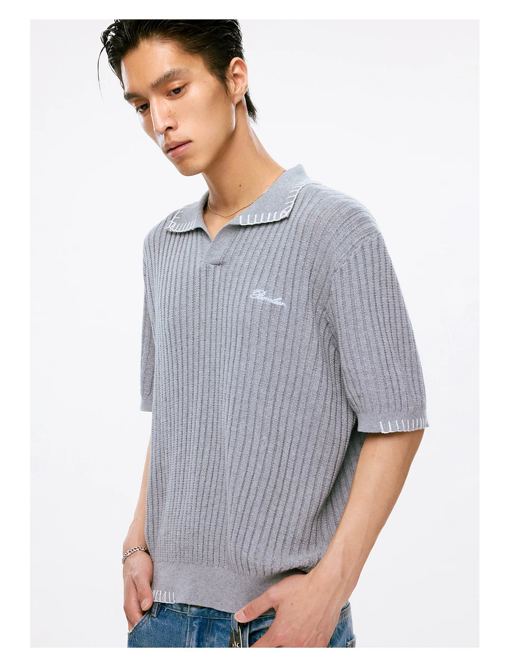Heritage Whipstitch Ribbed Polo Knit