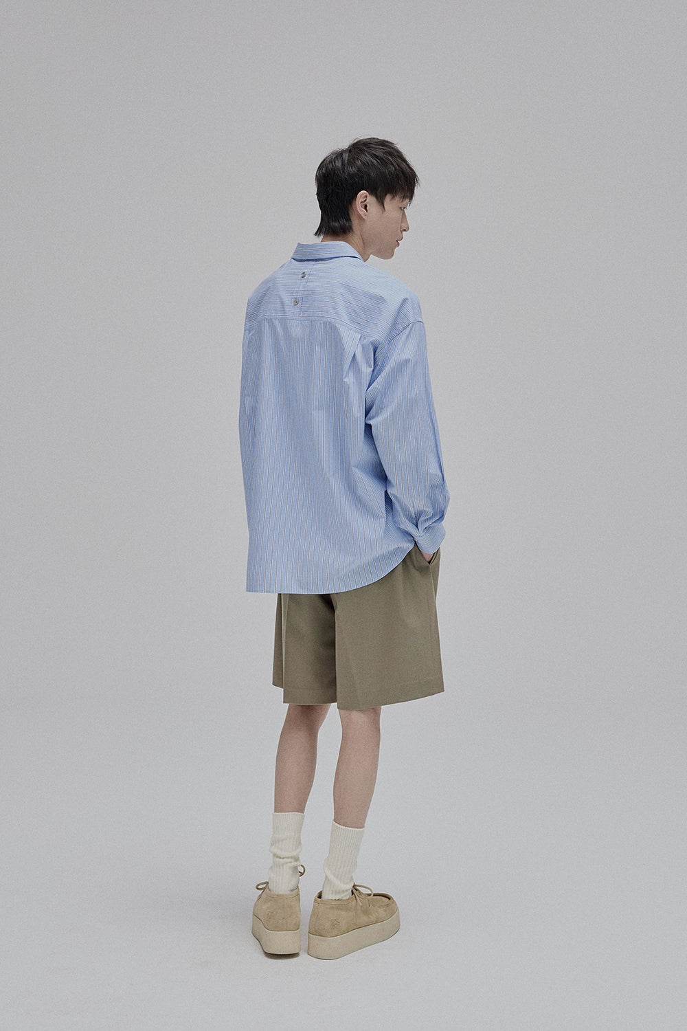 Draped Drawstring Mid-Length Shorts