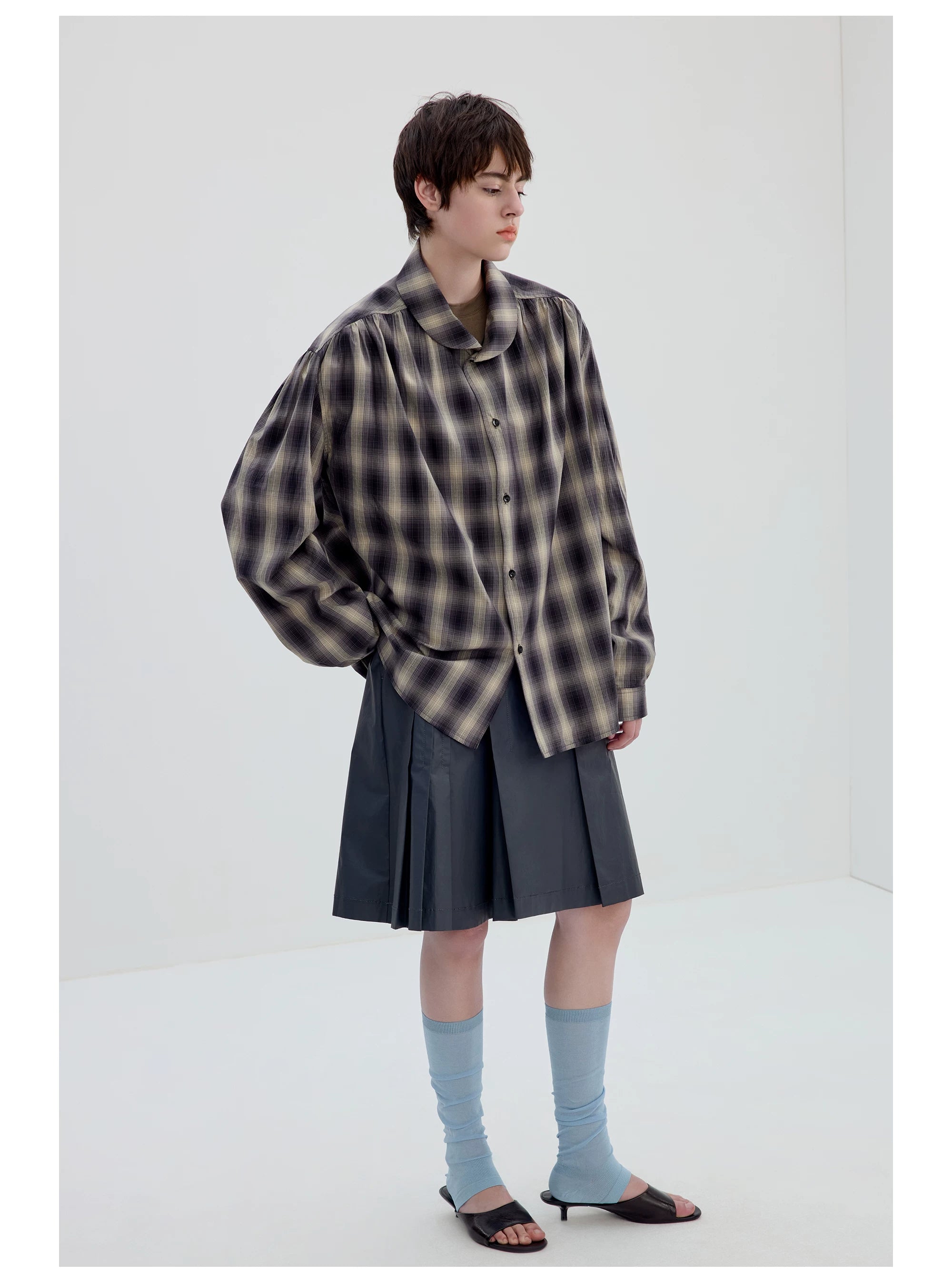 Mossveil Pleated Mini Skirt
