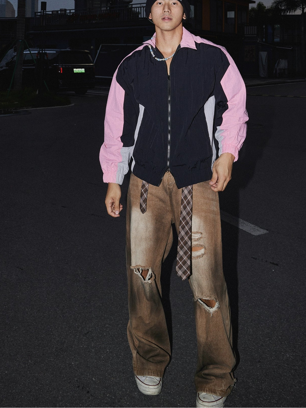 Retro Pastel Windbreaker Jacket