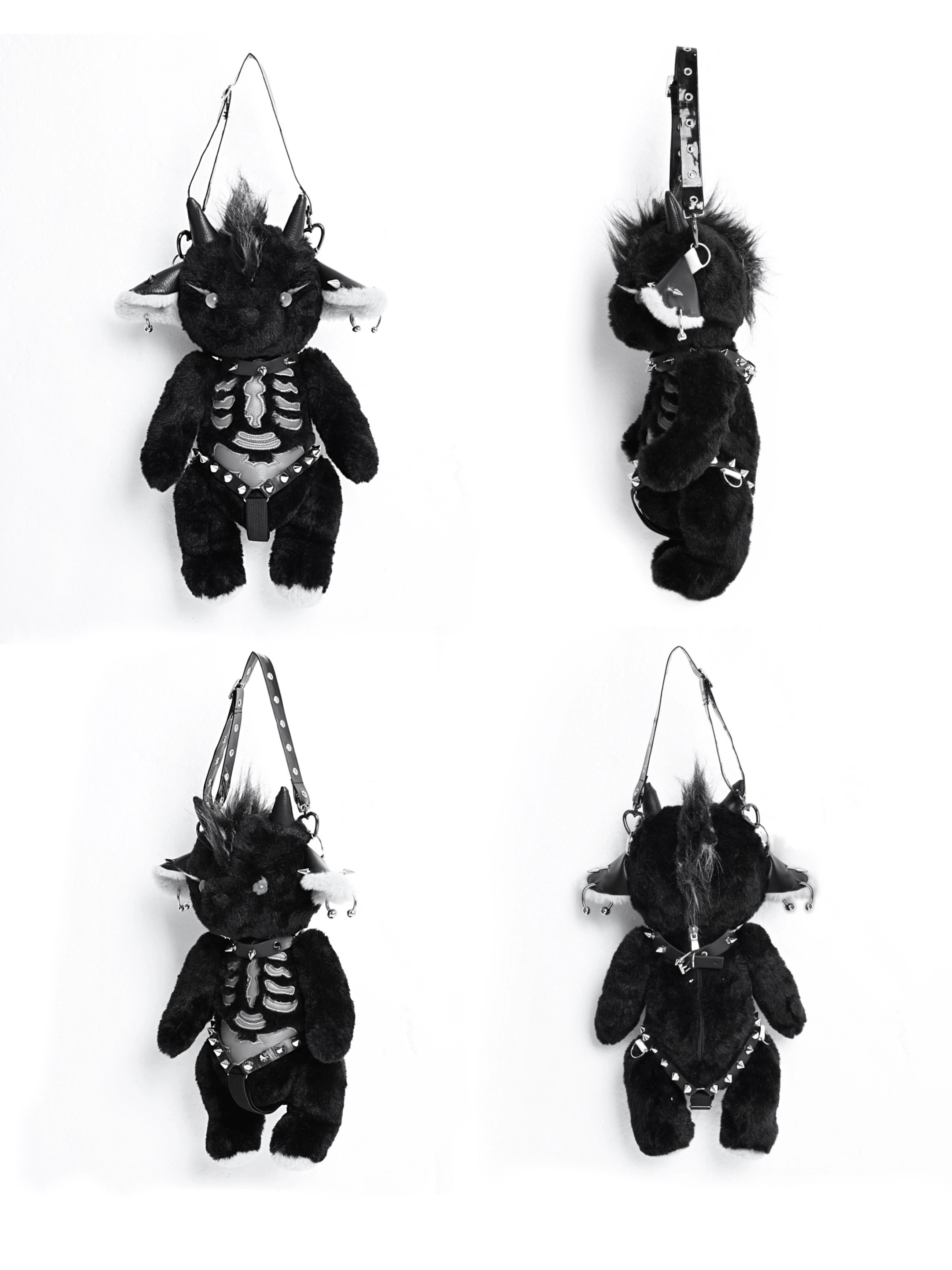 Gothic Plush Skeleton Monster Backpack