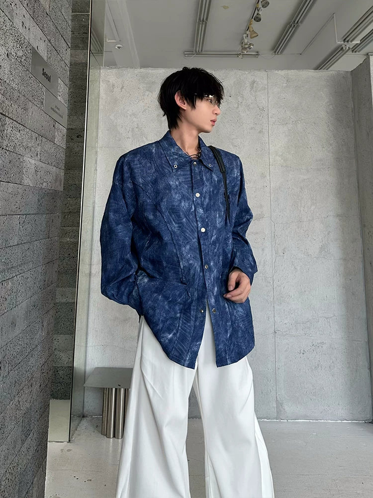 Indigo Drift Textured Shirt