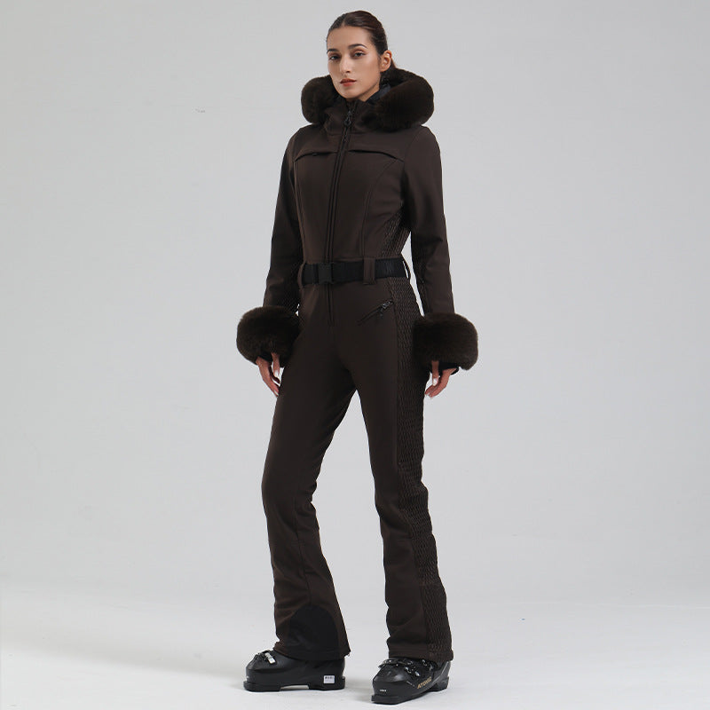 Alpine Luxe Fur-Trim Ski Suit