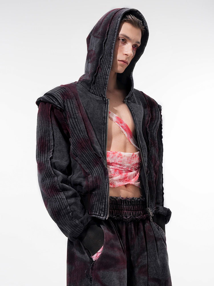 Dark Tie-Dye Hoodie and Pants Setup