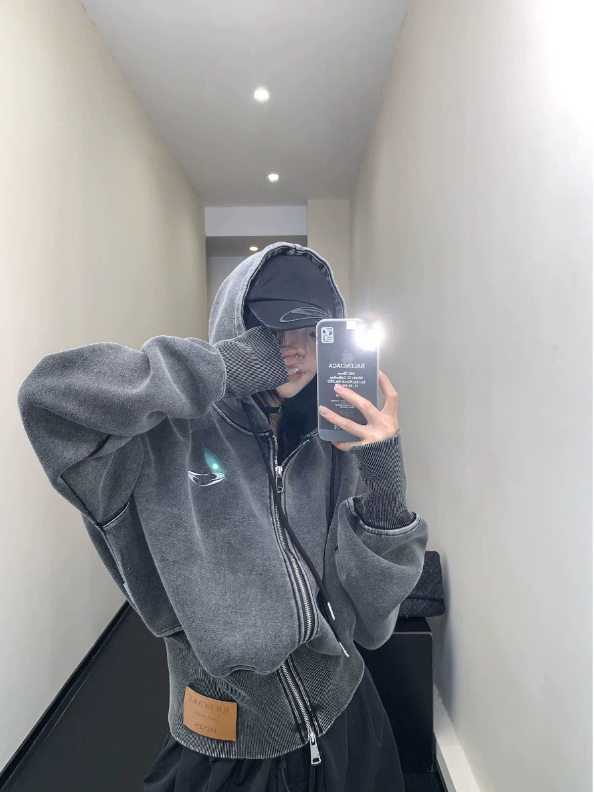 Graphite Orbit Zip Hoodie