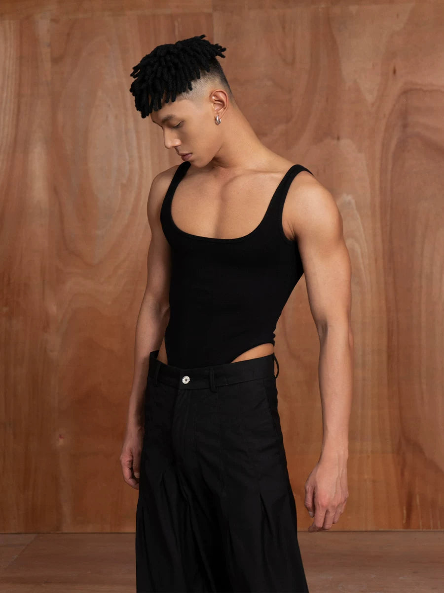 Midnight Cutaway Rib Bodysuit