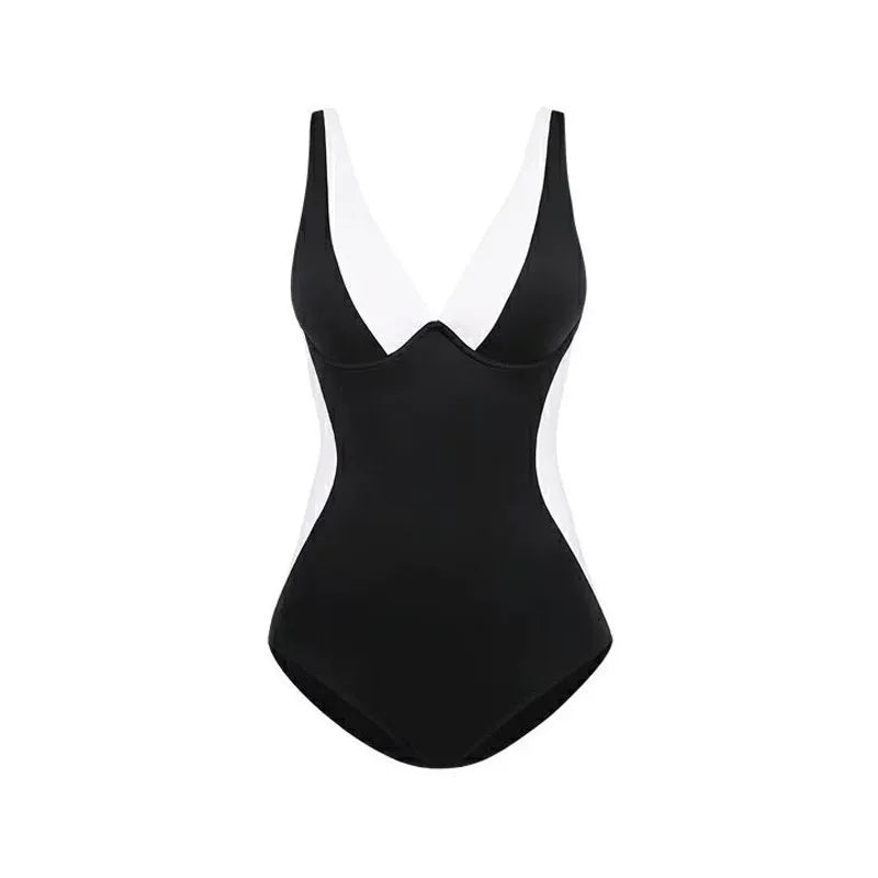 Vanguard Noir Contrast One‑Piece Swimsuit