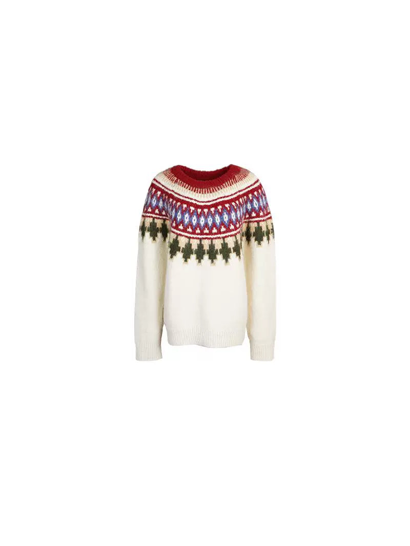 Retro Winter Fair Isle Knit Sweater
