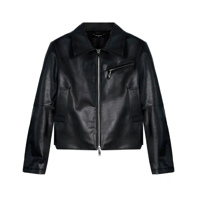Zipped Faux Leather Jacket - chiclara