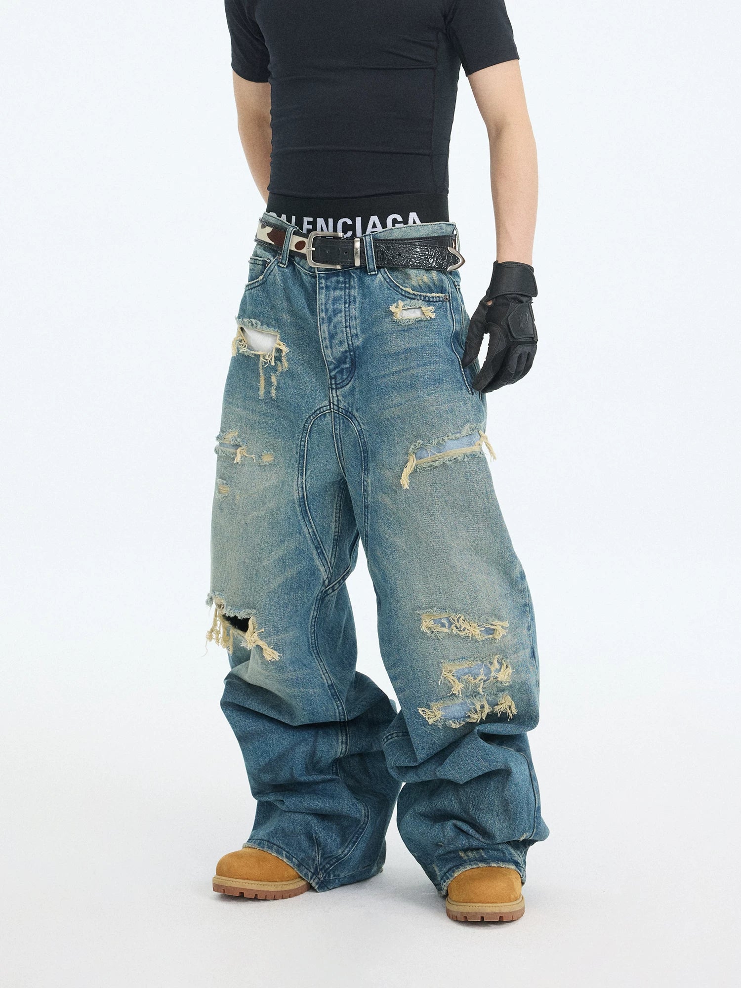 Rubble Wash Overstack Shred Jeans