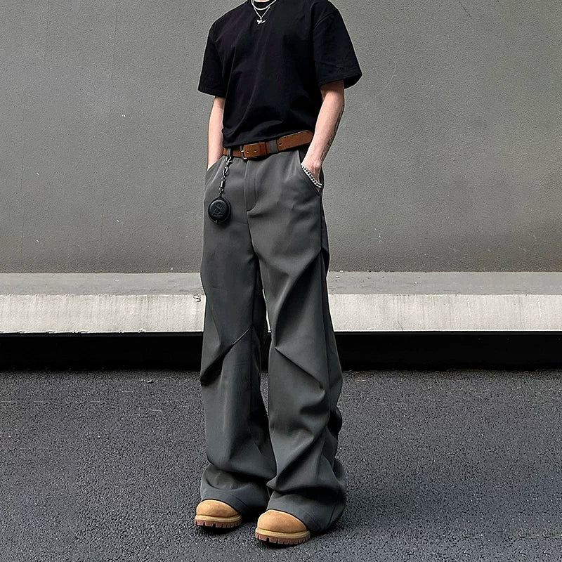 Graphite Drape Wide Trousers