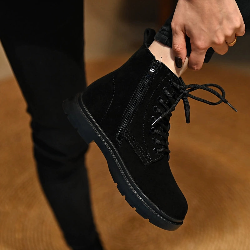 Midnight Cozy Lined Combat Boots