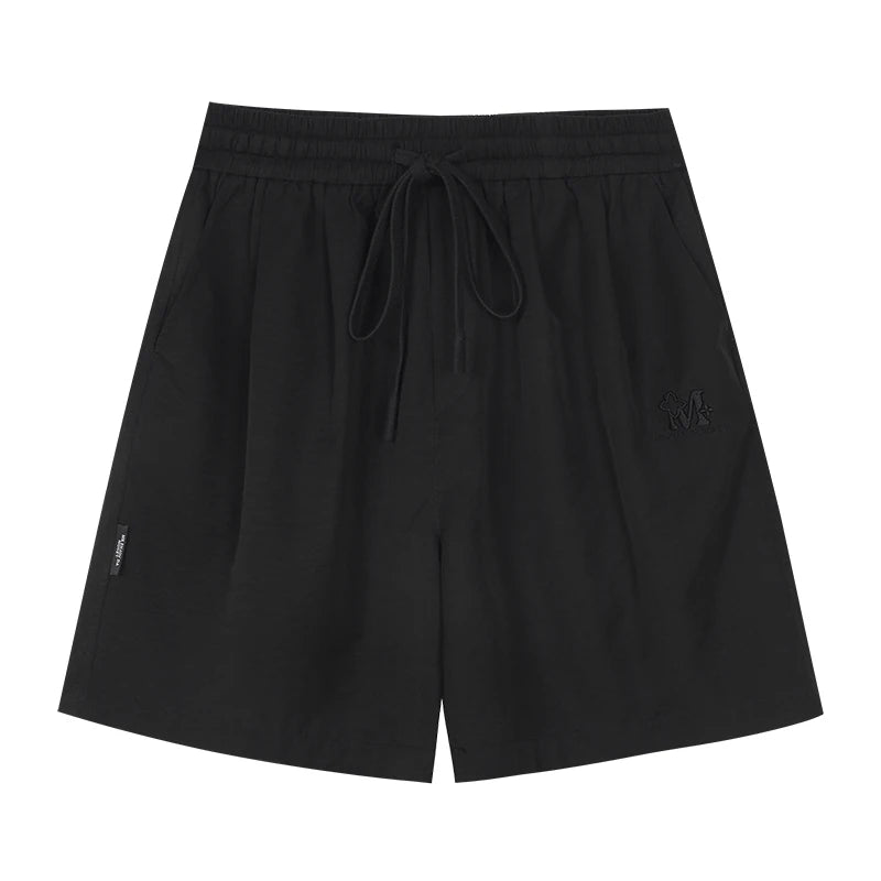 Embroidered Drawstring Bermuda Shorts