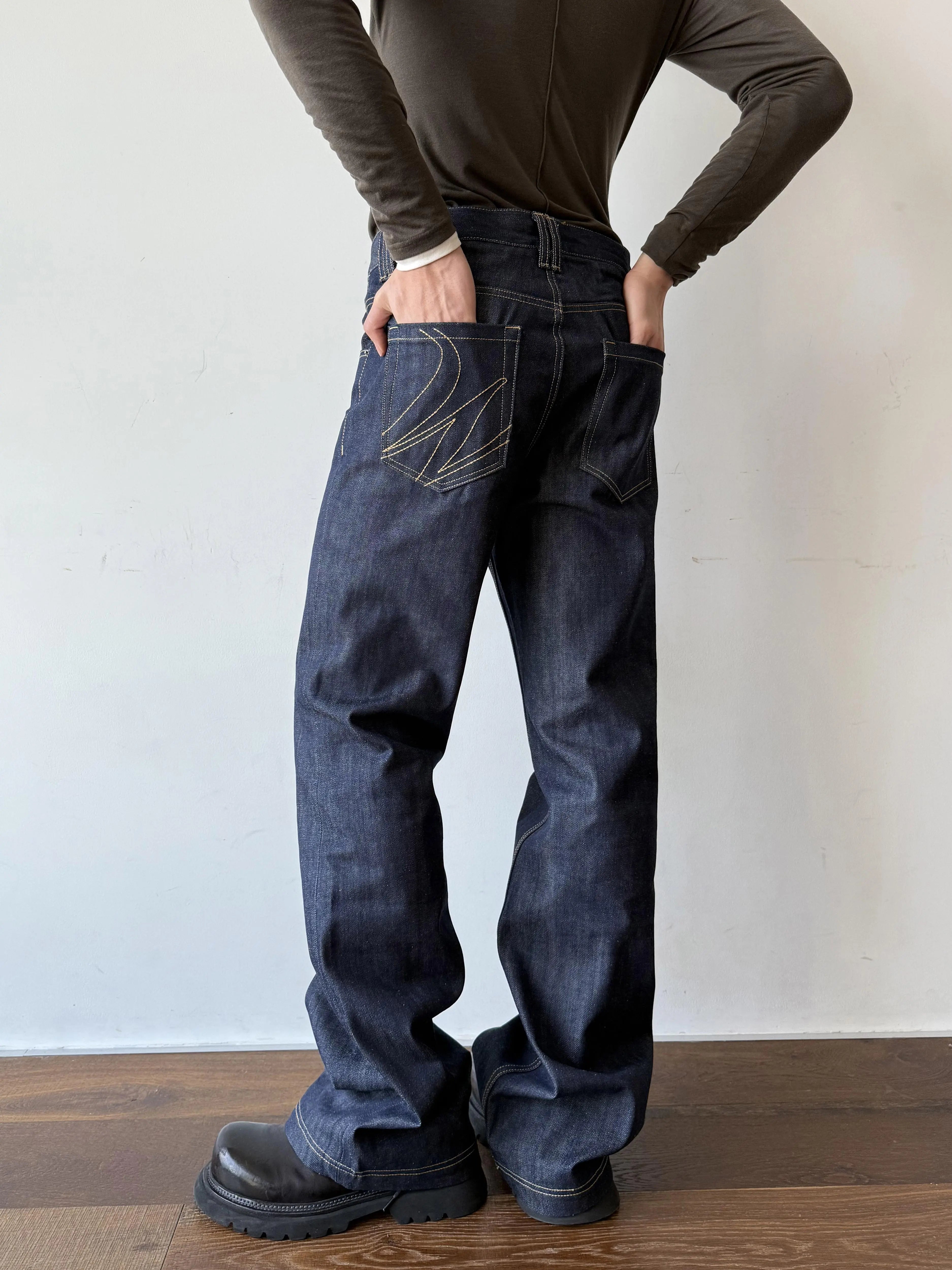 Dark Wash Classic Straight Leg Jeans