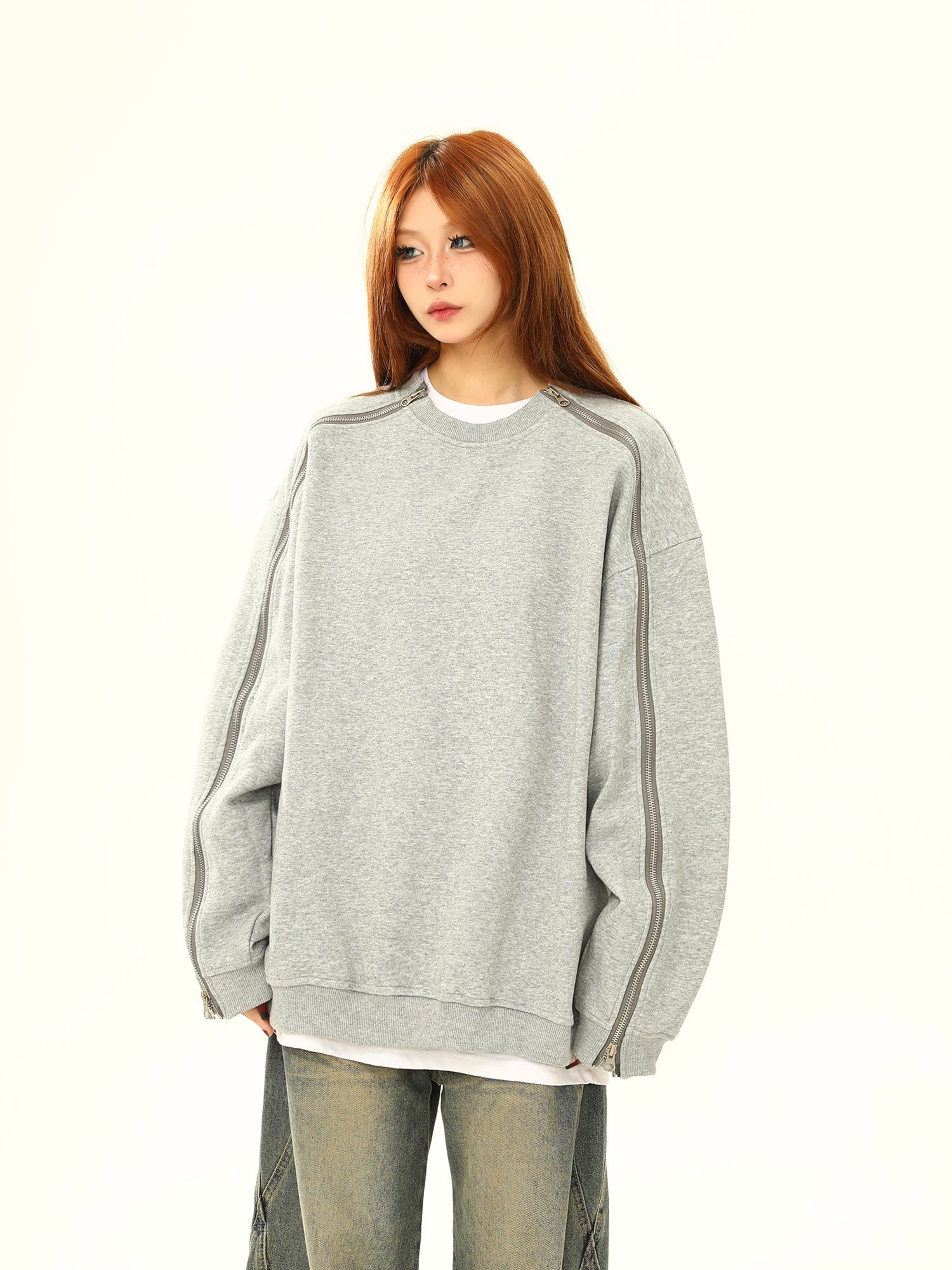 Side Zip Detail Sweatshirt