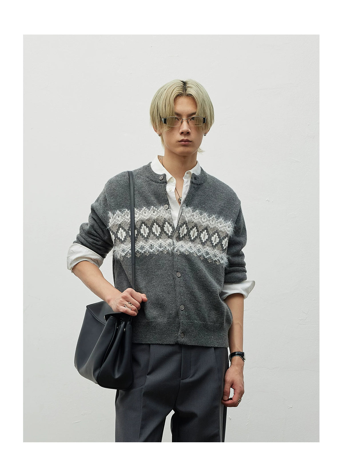 Alden Fair Isle Fuzzy Knit Cardigan