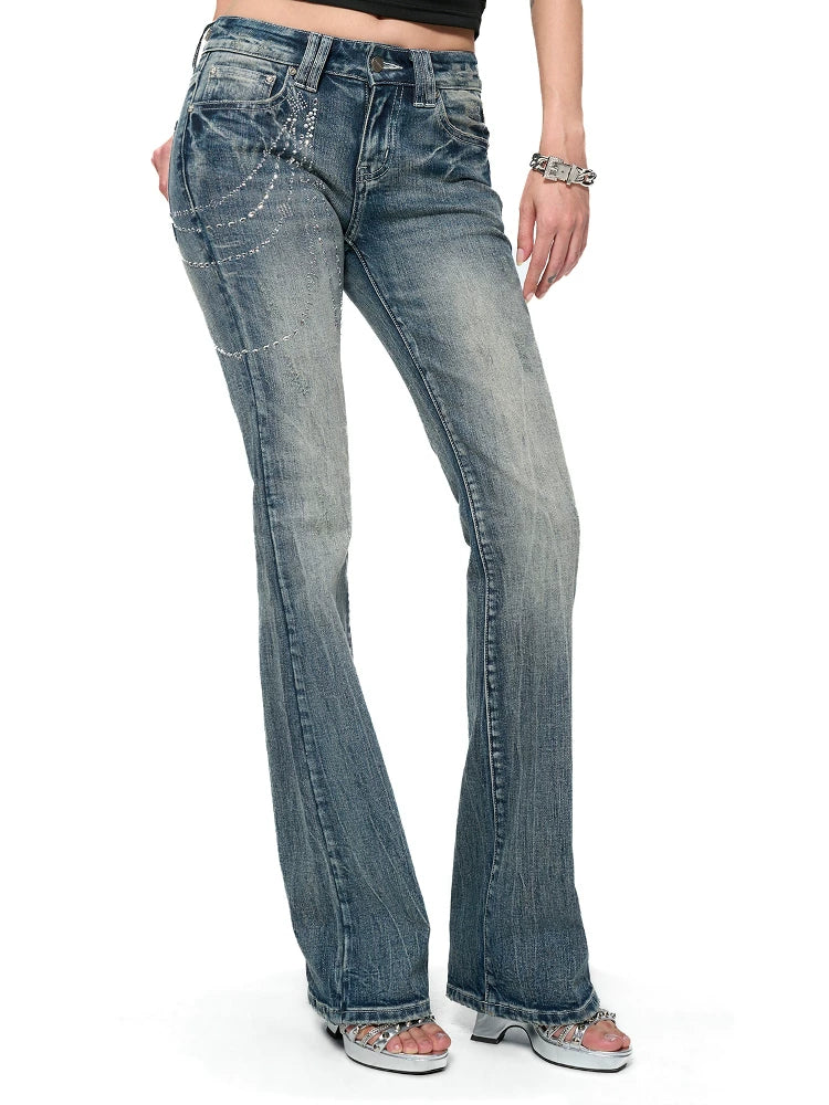 Starlit Chain Arc Bootcut Jeans