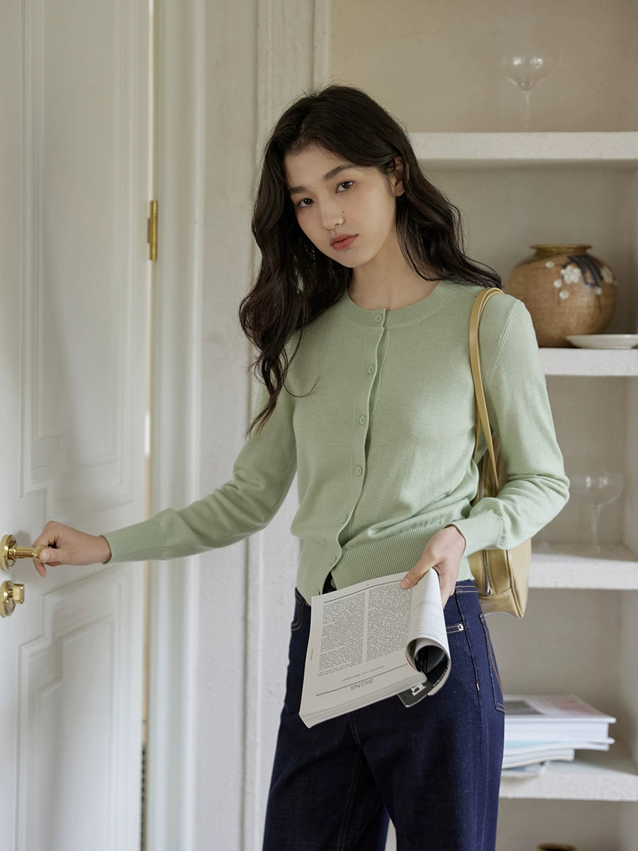 Classic Grey Button Up Cardigan