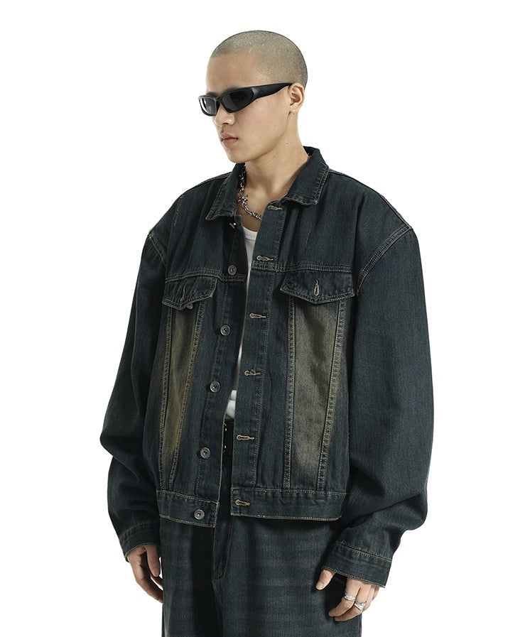 Classic Oversized Dark Wash Denim Jacket