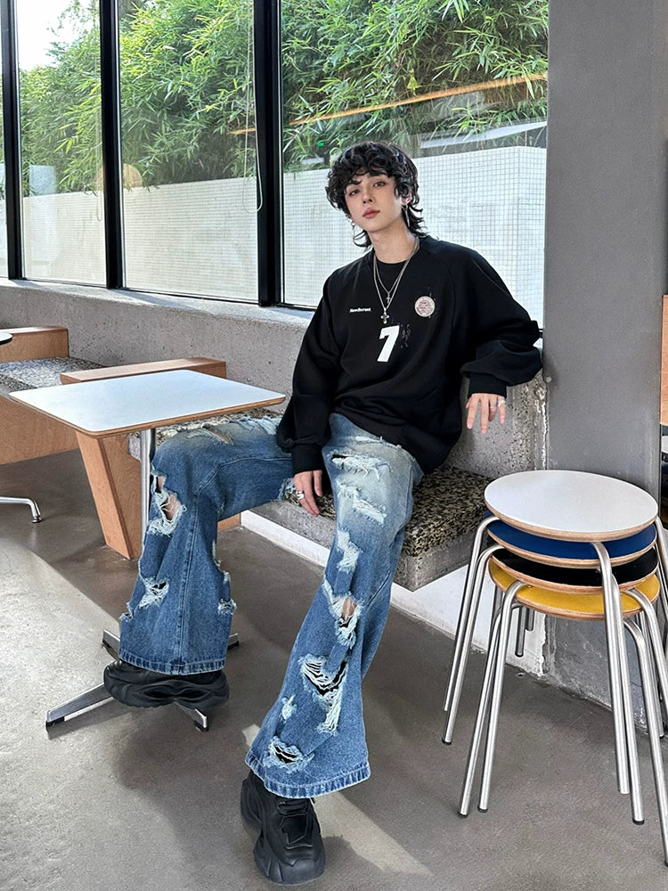 Ruinwave Super-Distressed Wide Cargo Jeans