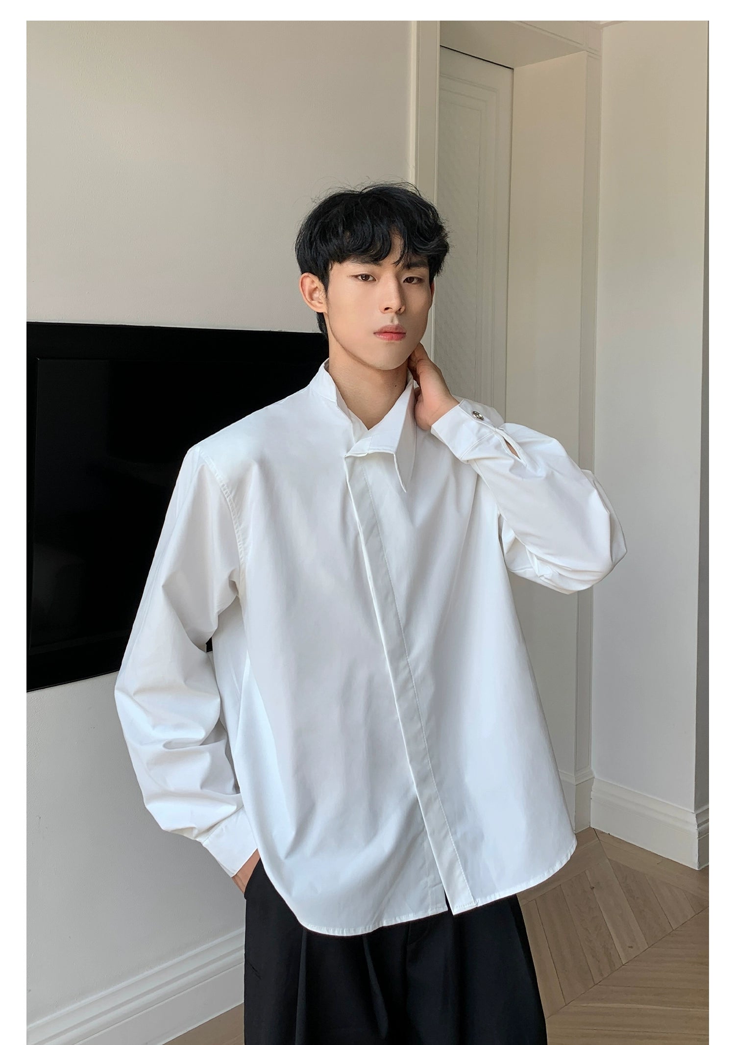 Asymmetric Collar Dress Shirt