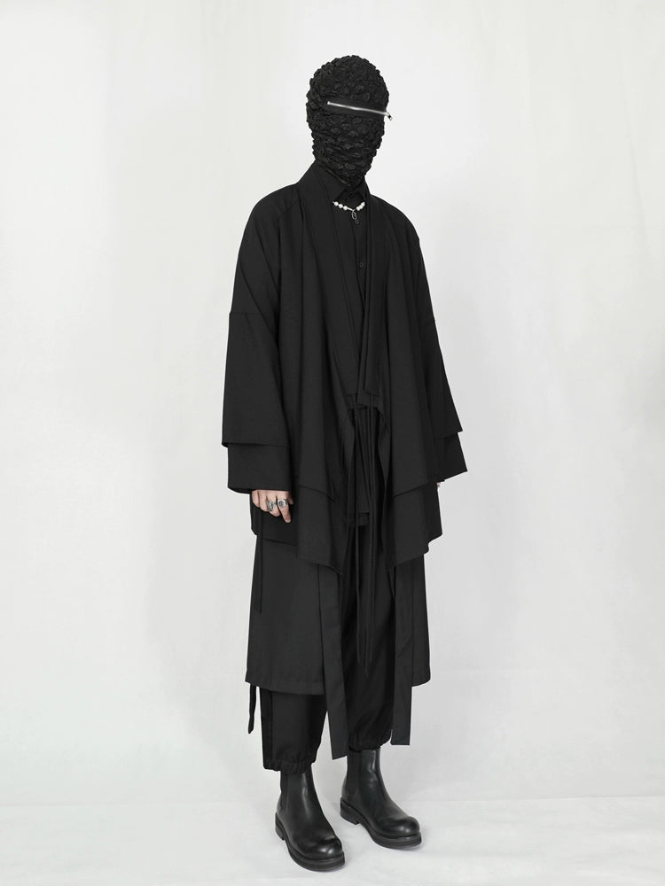 Oversized Black Kimono Cardigan