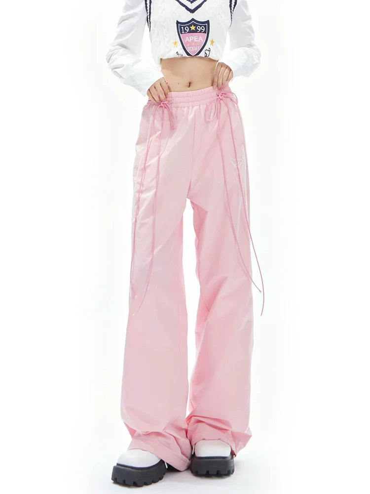 Bubblegum Breeze Drawstring Palazzo Pants