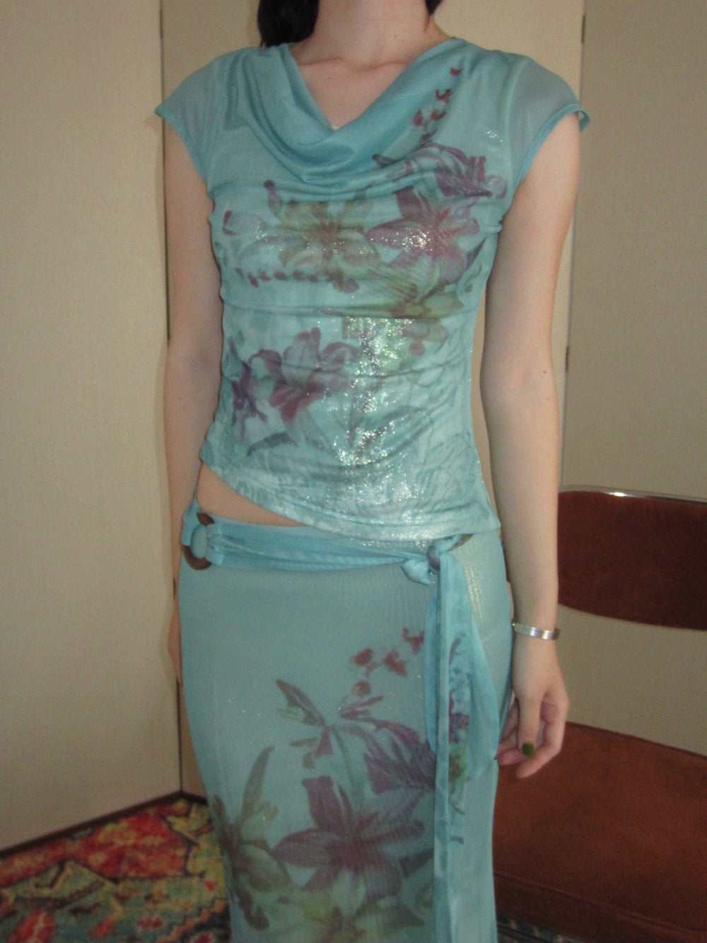 Aqua Butterfly Blouse