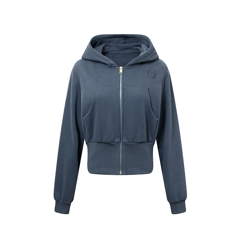 Two-tone Zip-up Hooded Sweatshirt