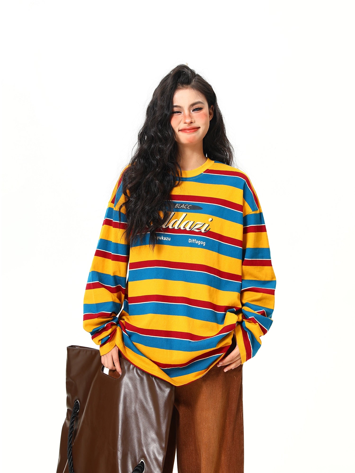 Wildazi Retro Striped Oversized Tee