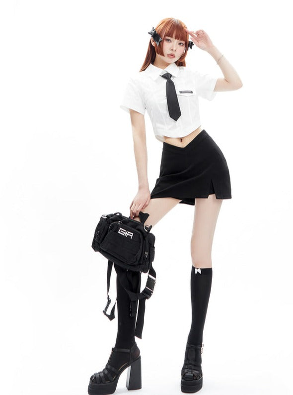 Sky High Crop Uniform Top