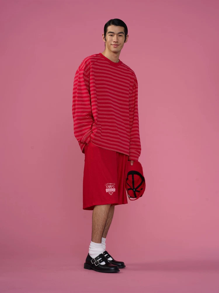 Driftline Pinstripe Oversized Long-Sleeve Tee