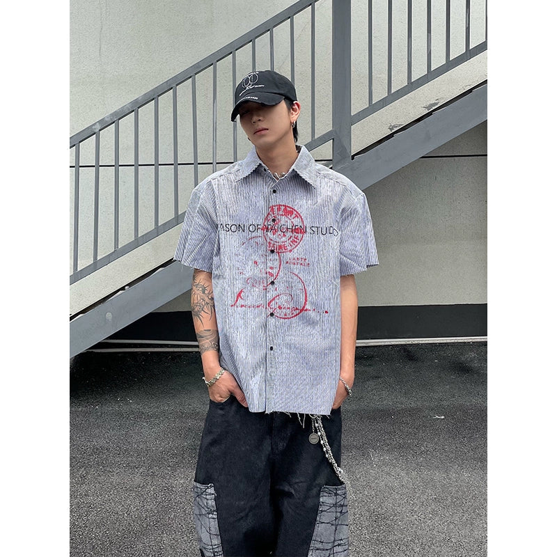 Stamped Letter Graphic Shirt