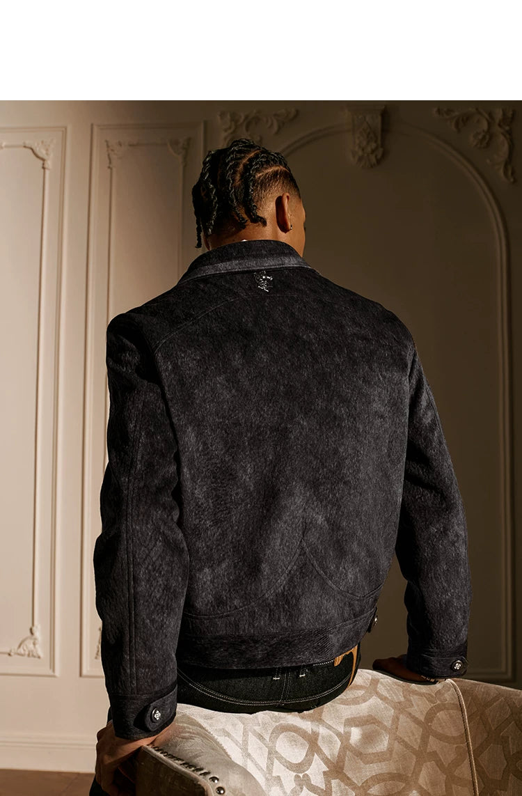 Textured Western Yoke Zip Front Jacket