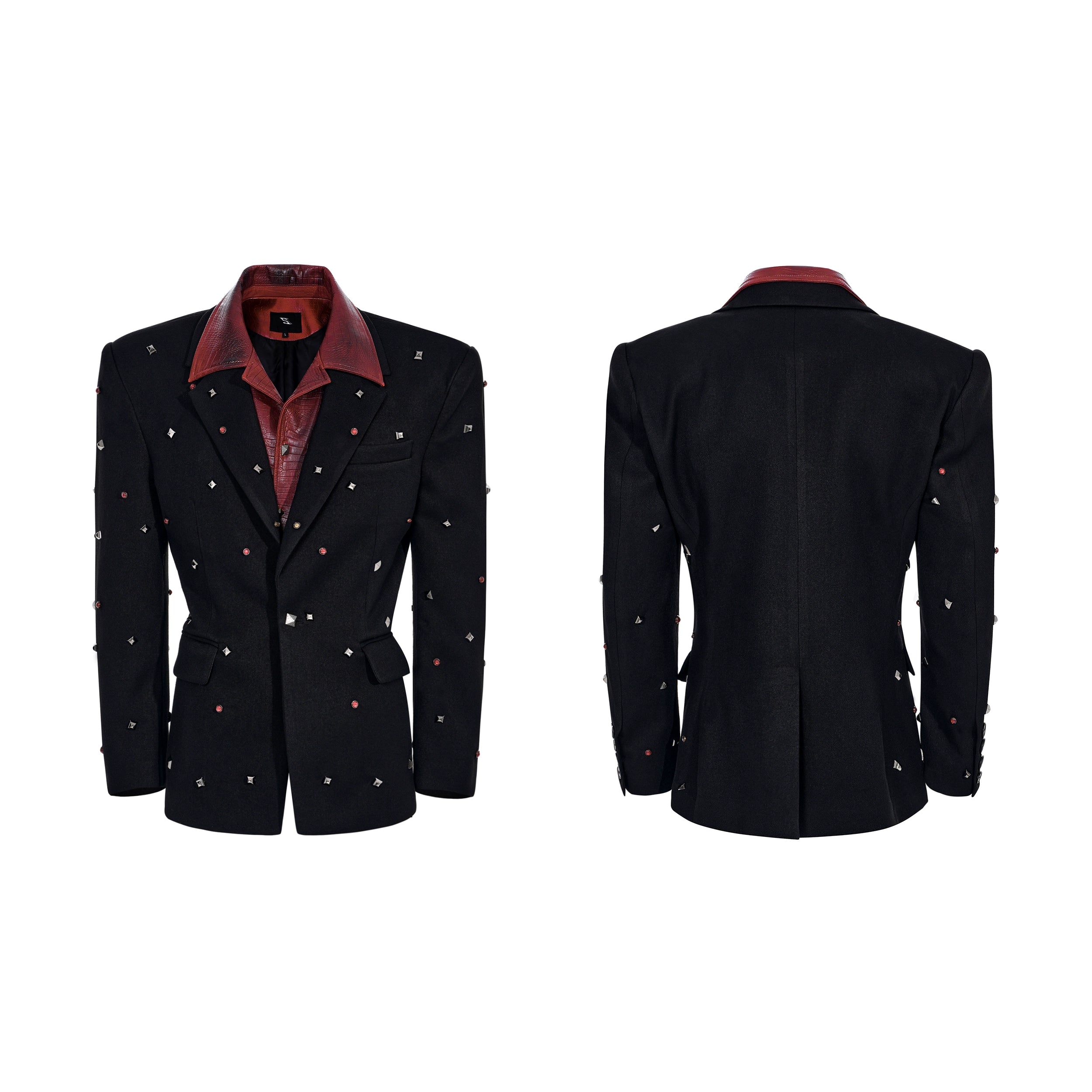 Crimson Relic Studded Blazer and Pants Setup