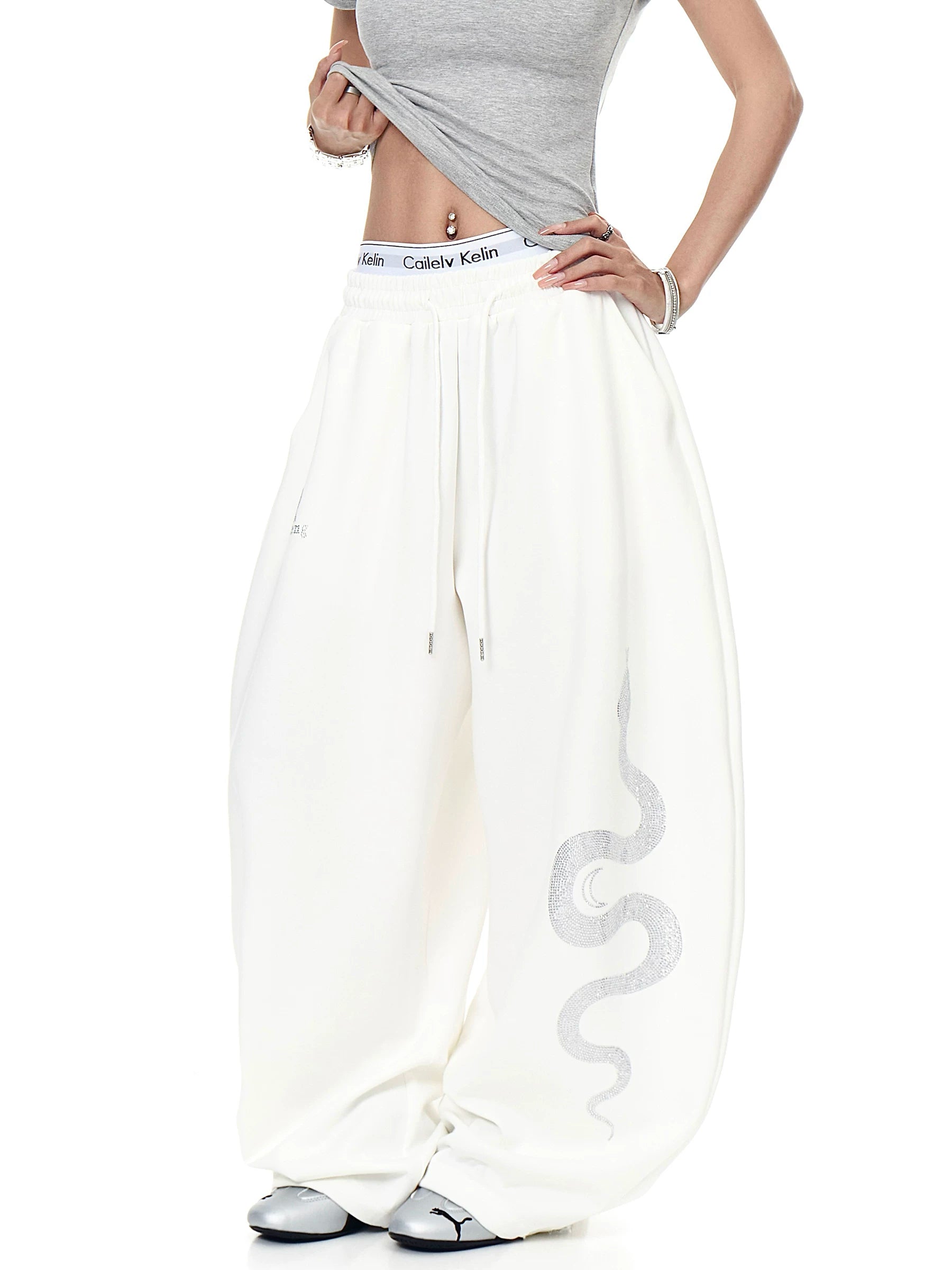 Lunar Serpent Halo Fleece Sweatpants