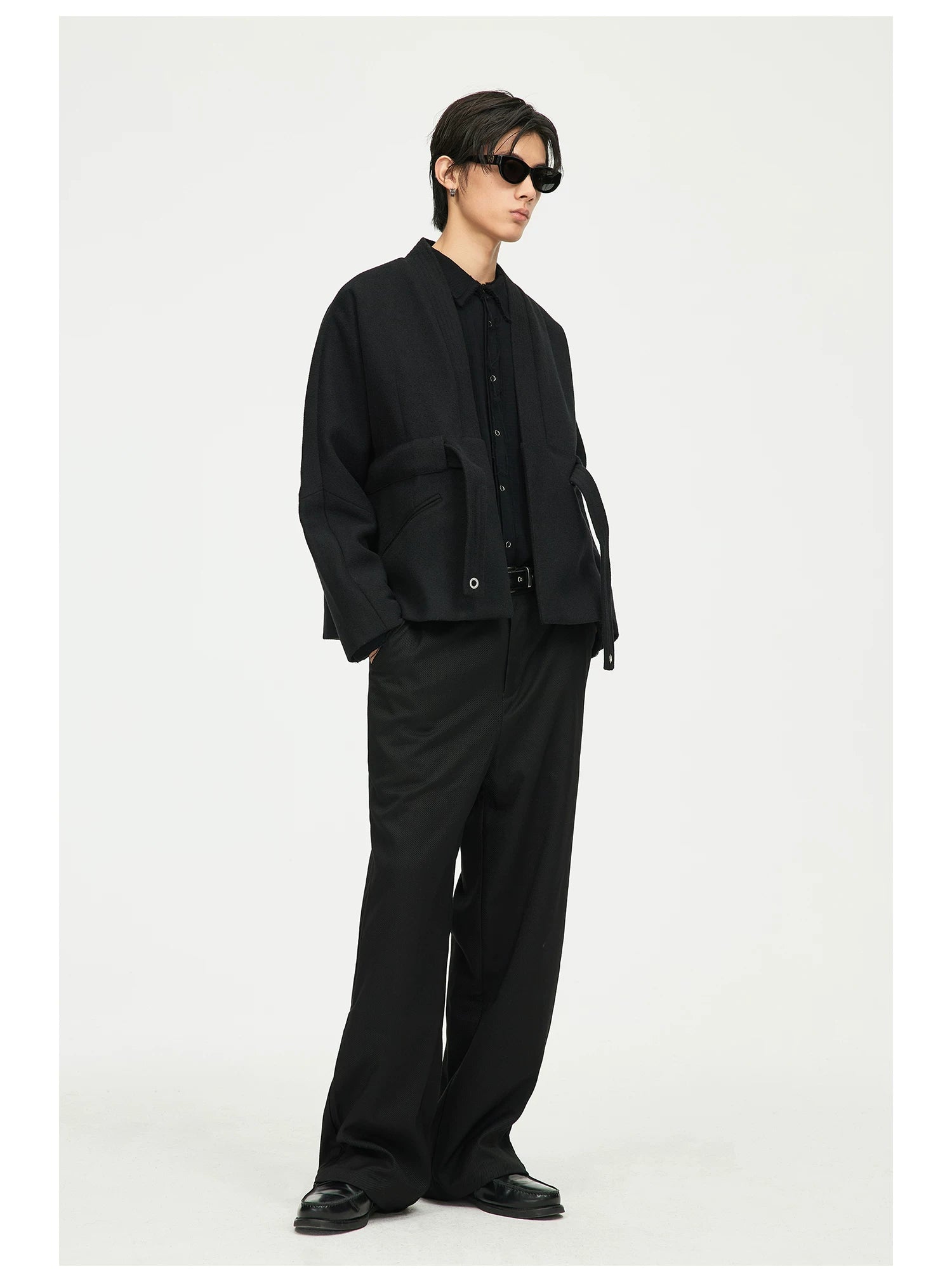 Open-Front Tie Hem Jacket